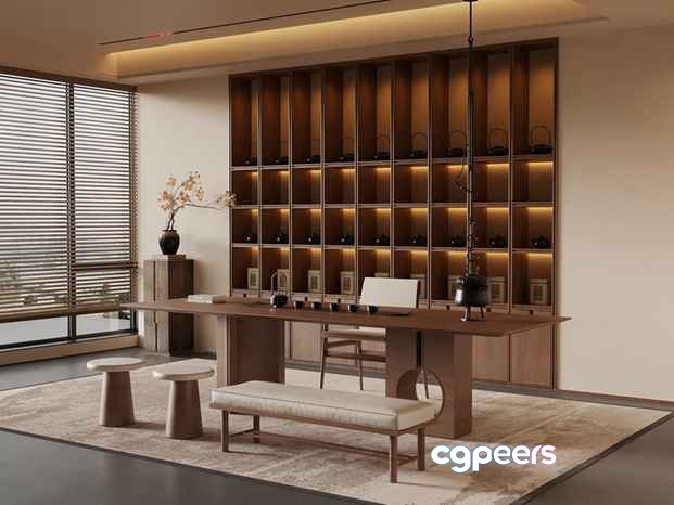 Modern Office Space 3D Model - 13928 - VRAY Render