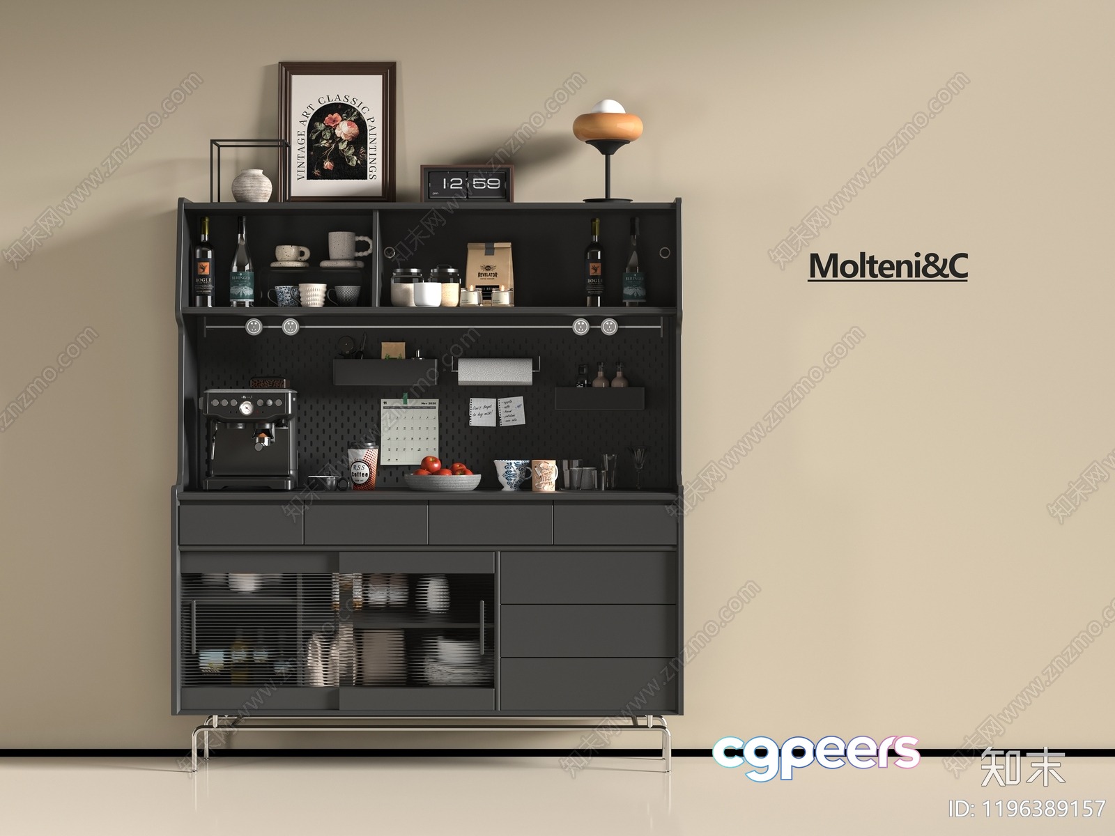 Modern Gray Cabinet 3D Model - 18270 - VRAY Render