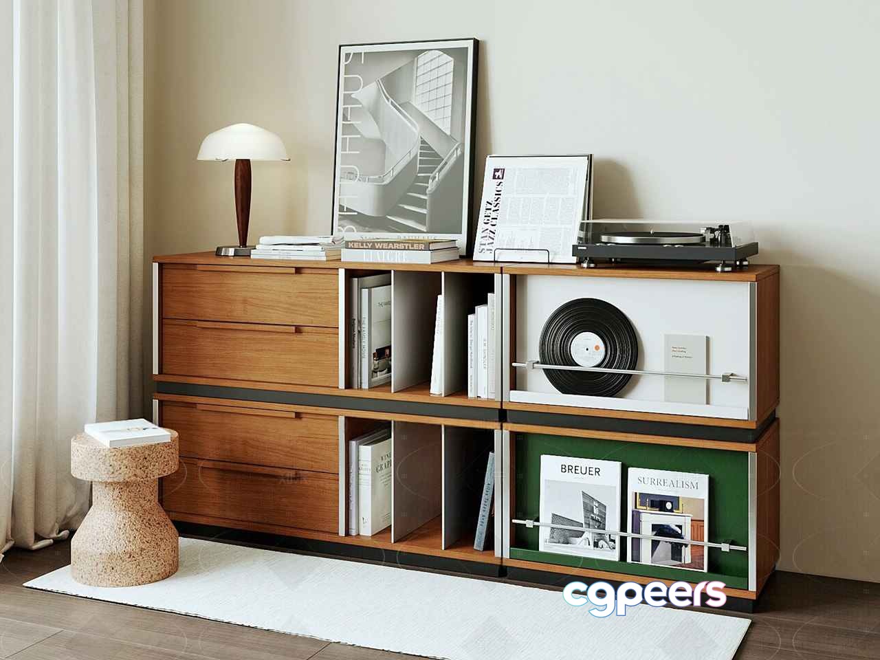Modern Mid-Century Style 3D Model - 3862 - VRAY Render Modern Mid-Century Style 3D Model - 3862 - VRAY Render