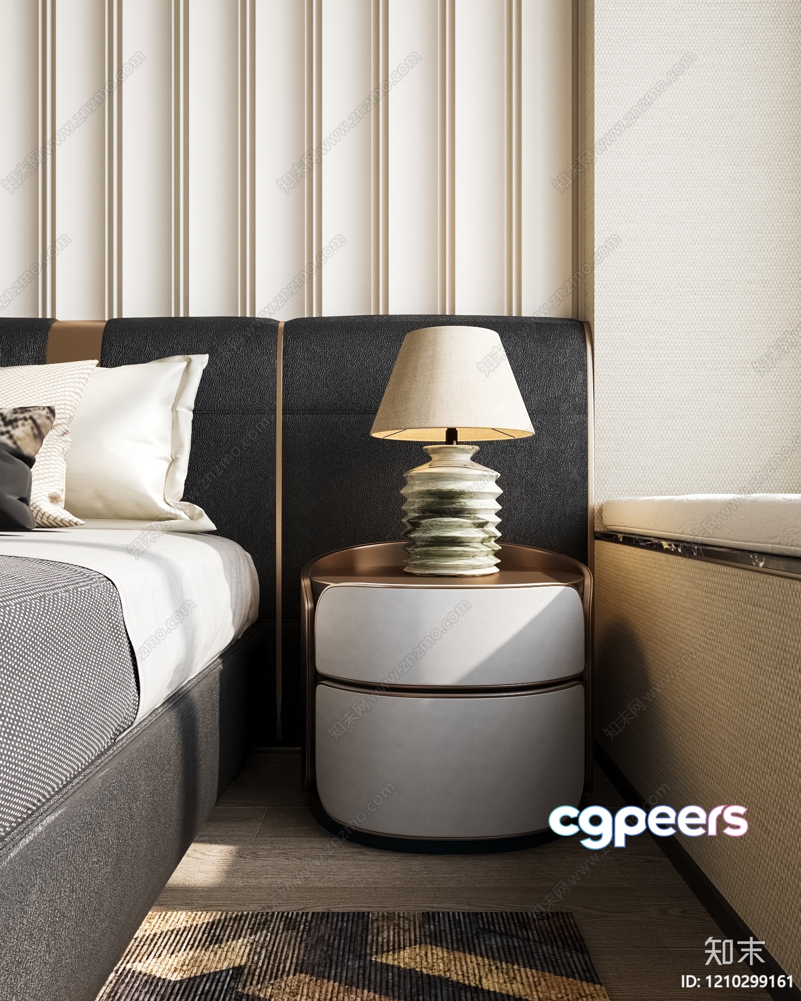 Cozy Bedroom With A Lamp 3D Model - 3574 - VRAY Render