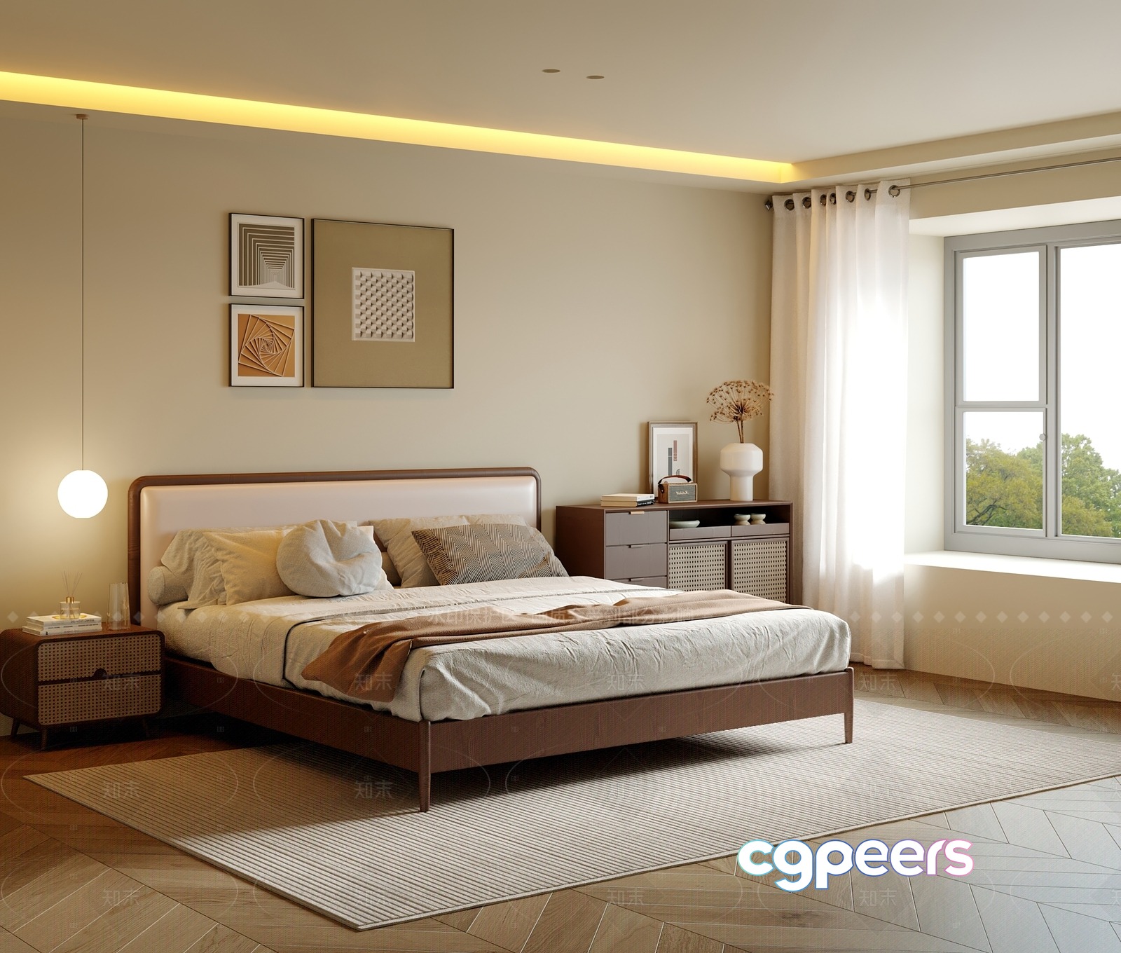 Cozy Bedroom 3D Model - 22096 - VRAY Render
