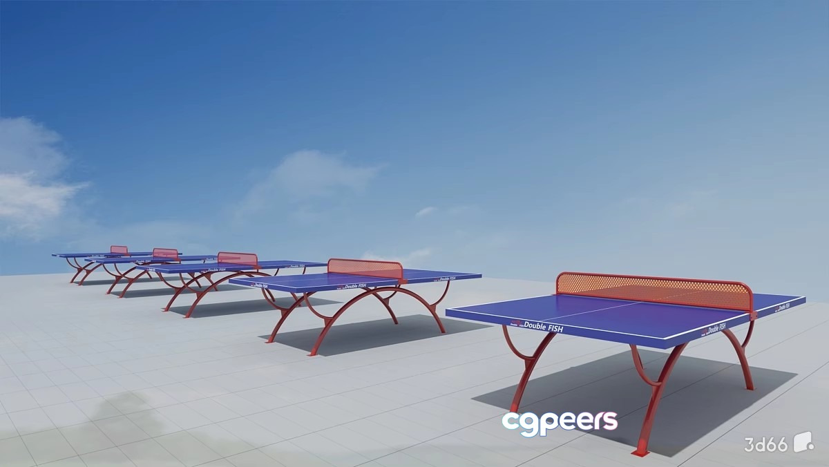 Table Tennis Tables 3D Model - 19450 - VRAY Render