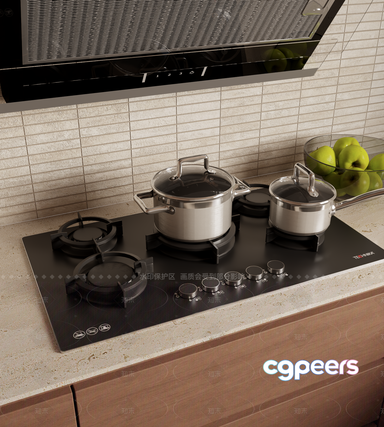Modern Kitchen Stove 3D Model - 3873 - VRAY Render