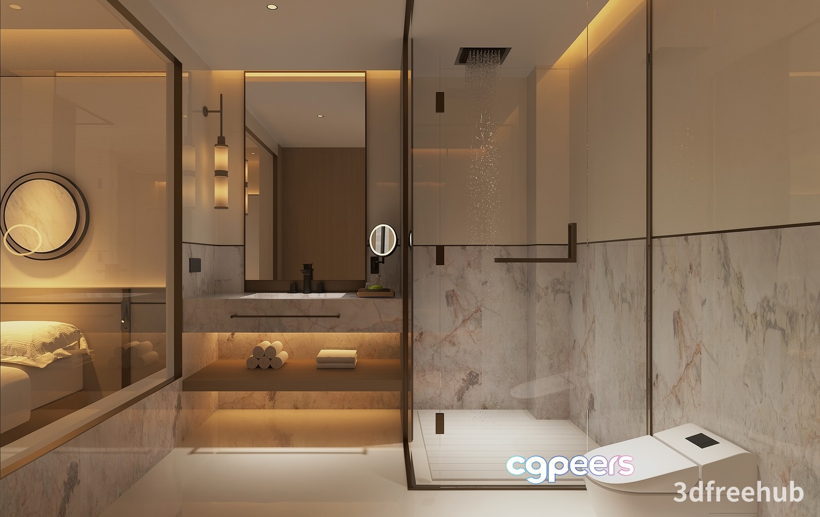 A Modern Bathroom 3D Model - 22604 - VRAY Render