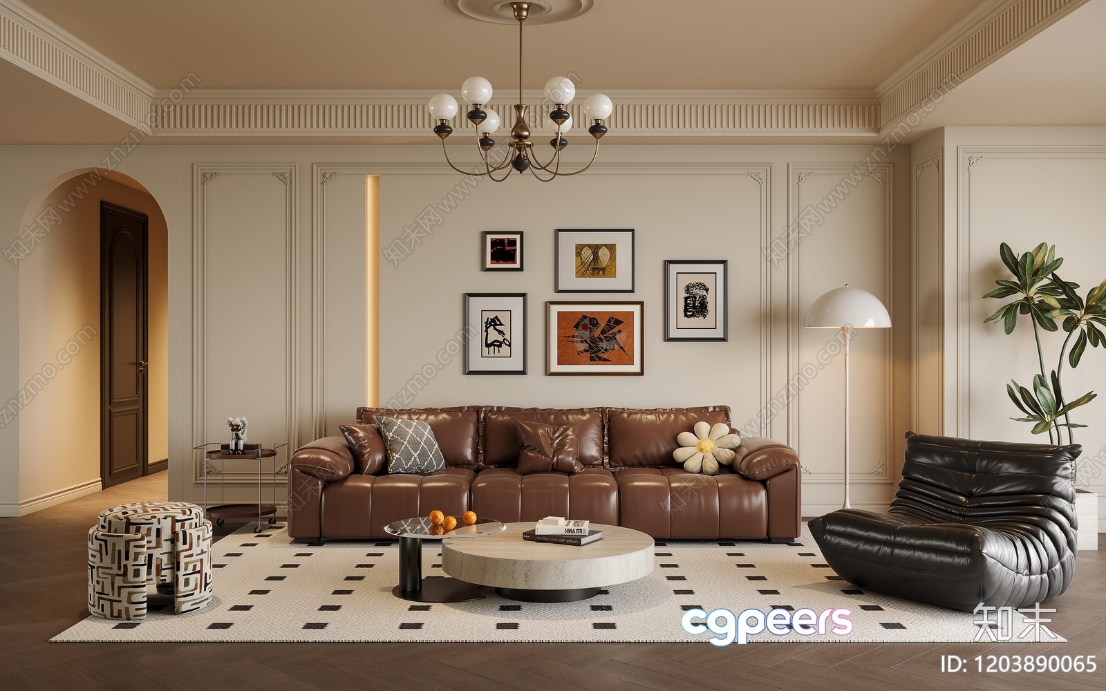 A Modern Living Room 3D Model - 7933 - CORONA Render