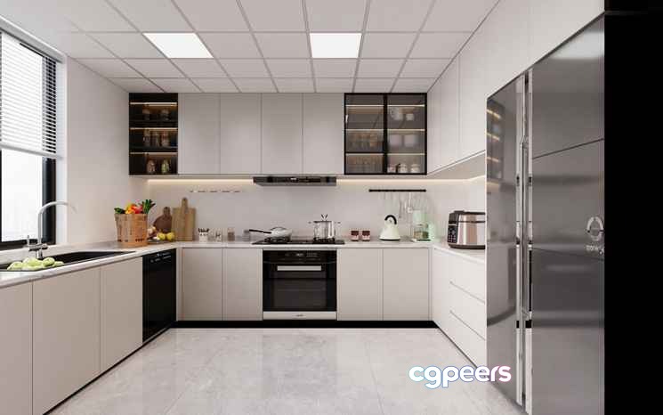 Modern Kitchen 3D Model - 14539 - CORONA Render Modern Kitchen 3D Model - 14539 - CORONA Render