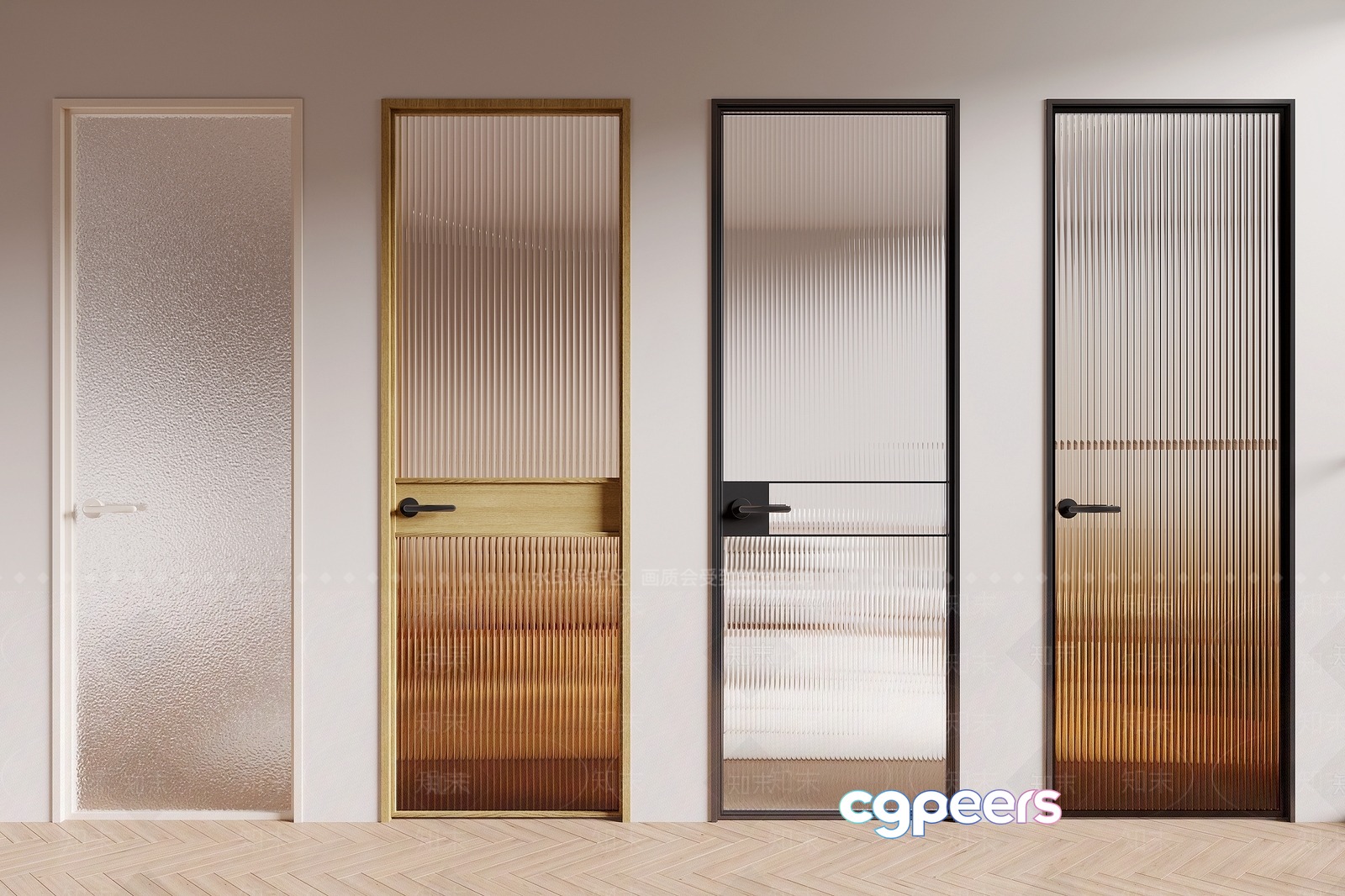 Four Doors 3D Model - 16600 - VRAY Render Four Doors 3D Model - 16600 - VRAY Render