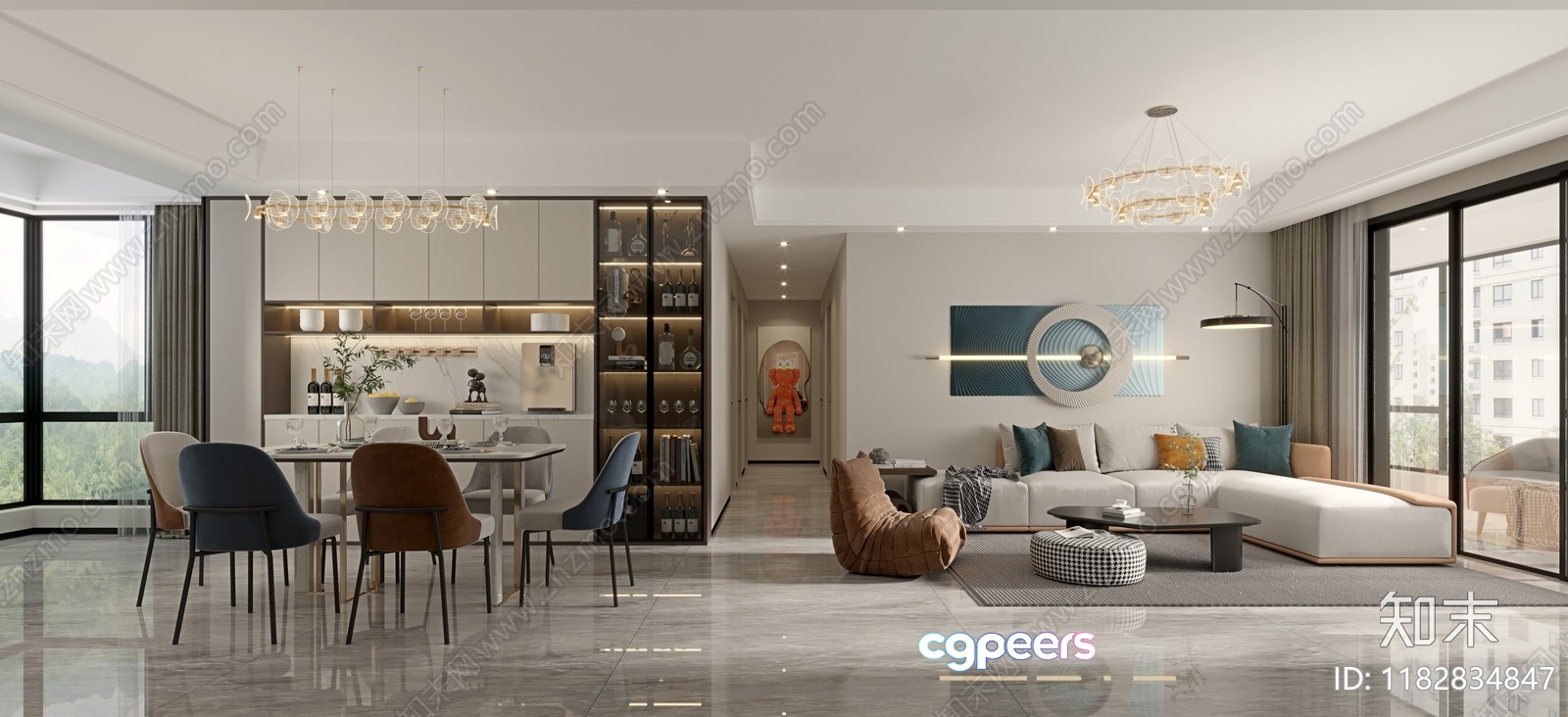 Modern Living Room 3D Model - 10698 - CORONA Render