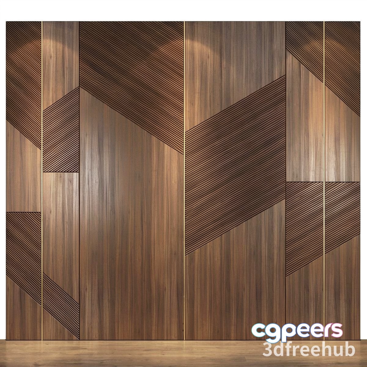 A Wooden Wall With A Geometric Pattern 3D Model - 21441 - VRAY Render A Wooden Wall With A Geometric Pattern 3D Model - 21441 - VRAY Render