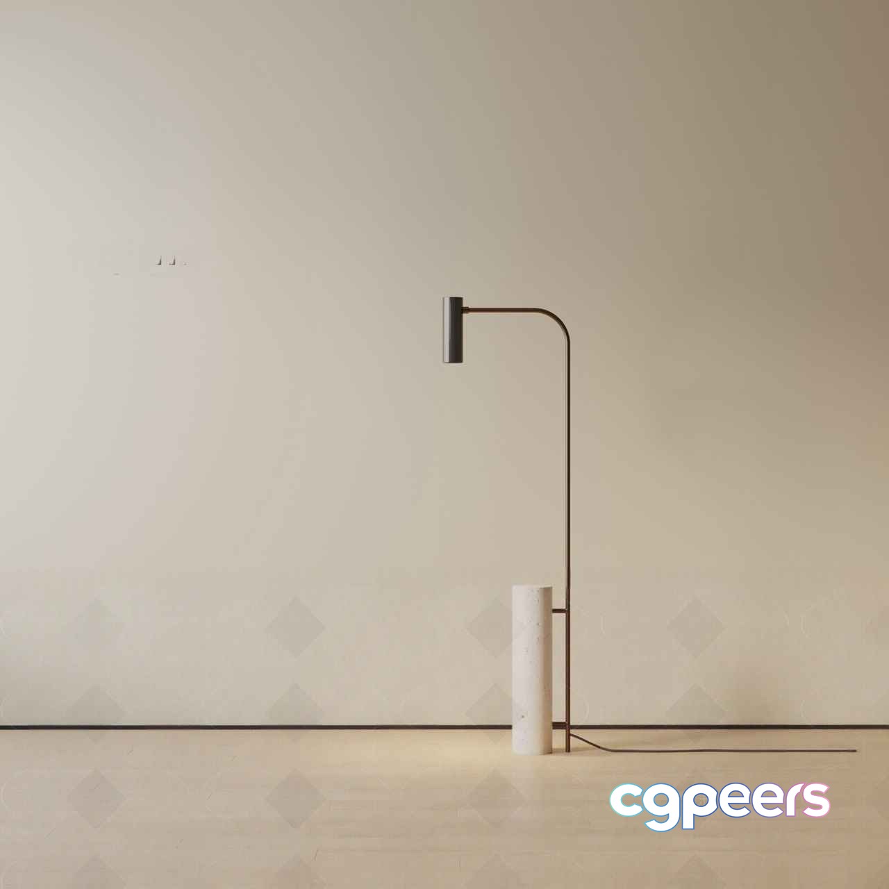 A Minimalist Floor Lamp 3D Model - 8502 - VRAY Render