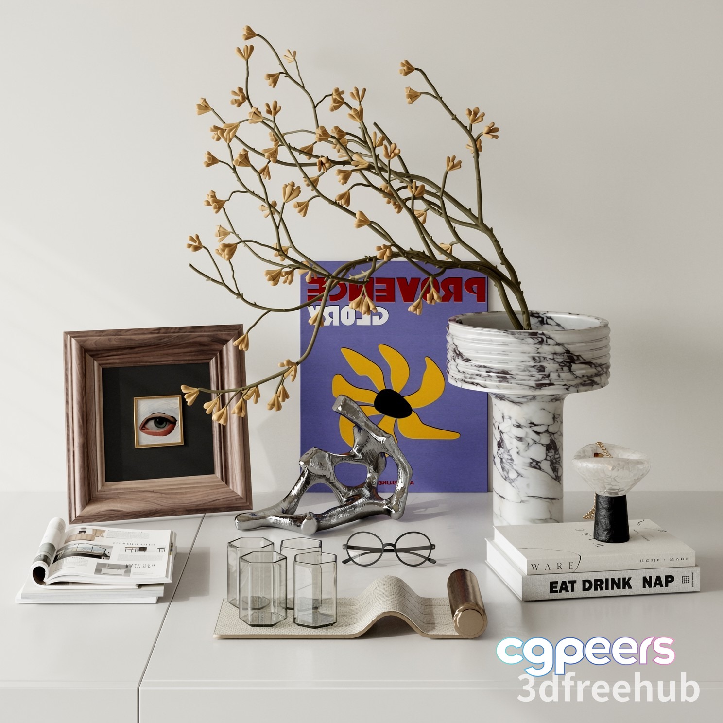 A Modern Home Decor Arrangement 3D Model - 23601 - VRAY Render