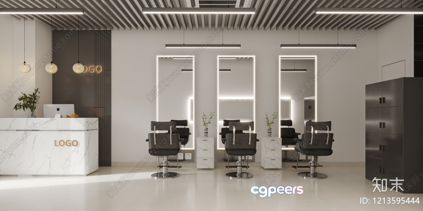 Modern Salon 3D Model - 23459 - VRAY Render Modern Salon 3D Model - 23459 - VRAY Render