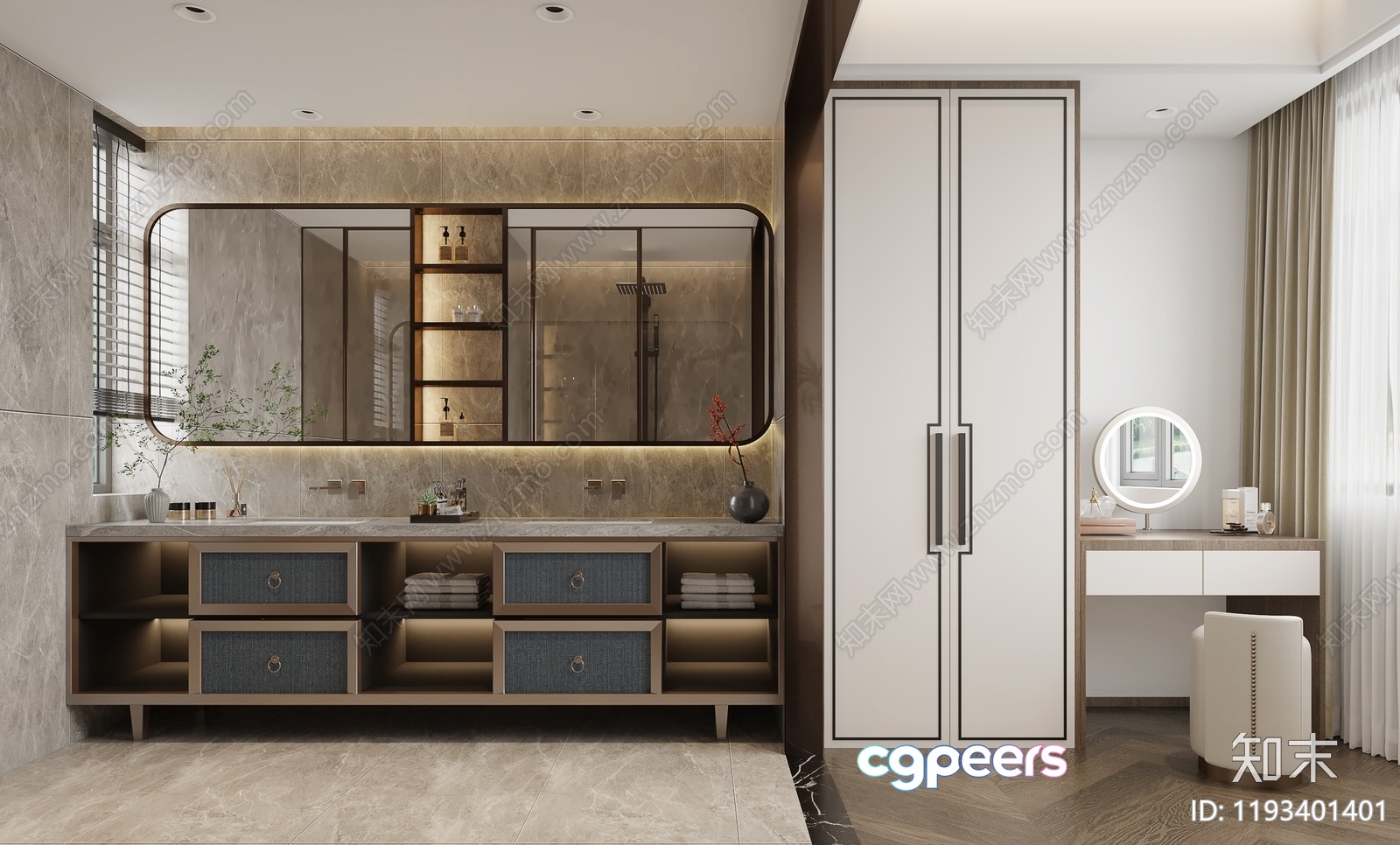 Modern Bathroom Vanity 3D Model - 10151 - VRAY Render Modern Bathroom Vanity 3D Model - 10151 - VRAY Render