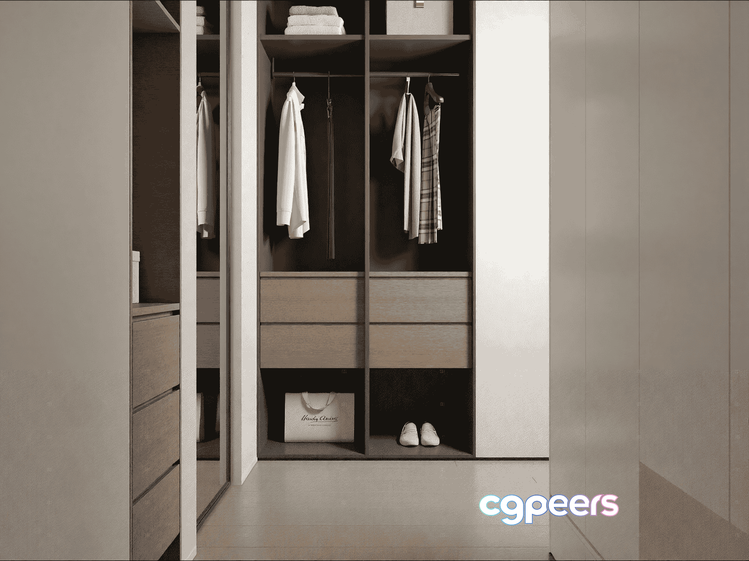 Modern Walk-In Closet 3D Model - 14570 - VRAY Render Modern Walk-In Closet 3D Model - 14570 - VRAY Render