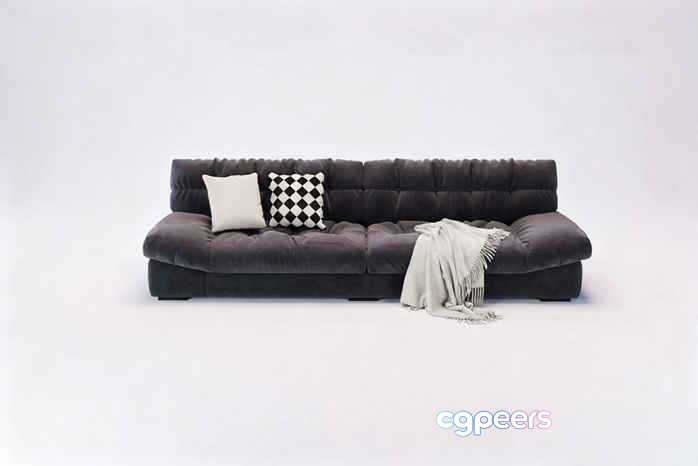 Gray Couch 3D Model - 5250 - CORONA Render