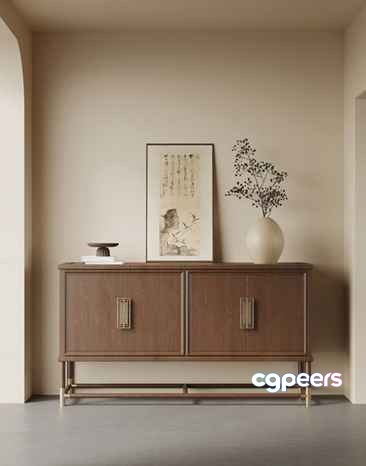 Mid-Century Sideboard 3D Model - 16915 - VRAY Render Mid-Century Sideboard 3D Model - 16915 - VRAY Render