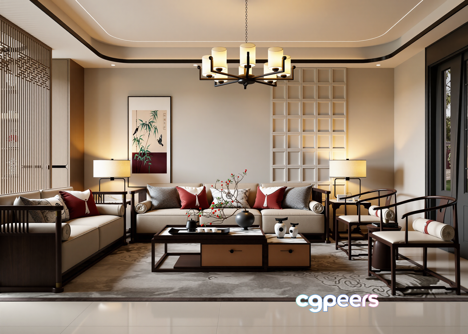 Modern Living Room 3D Model - 22196 - VRAY Render