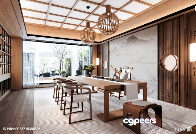 Modern Dining Room 3D Model - 17545 - VRAY Render