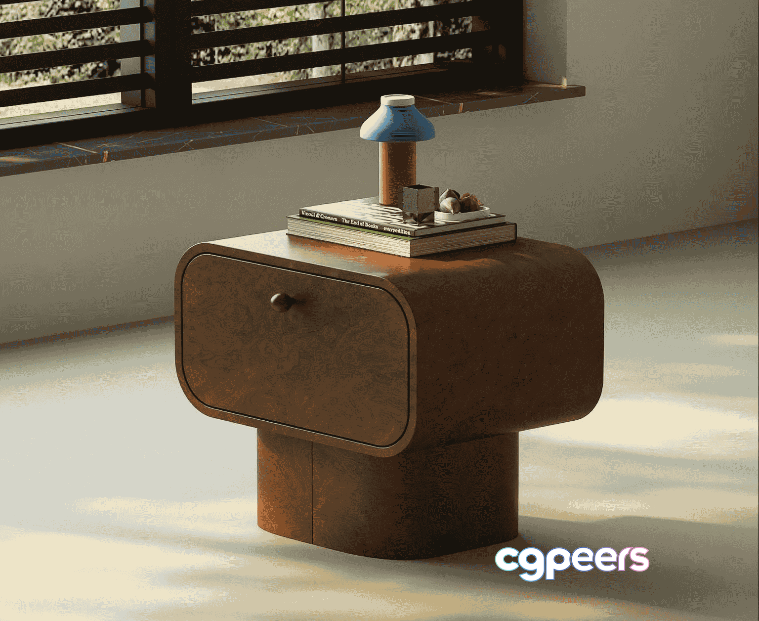 Mid-Century Modern Nightstand 3D Model - 11046 - VRAY Render Mid-Century Modern Nightstand 3D Model - 11046 - VRAY Render