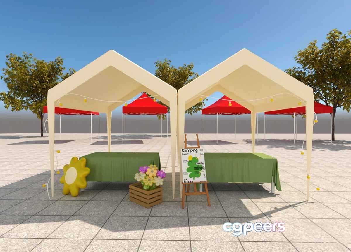 Outdoor Event Setup 3D Model - 9077 - VRAY Render Outdoor Event Setup 3D Model - 9077 - VRAY Render