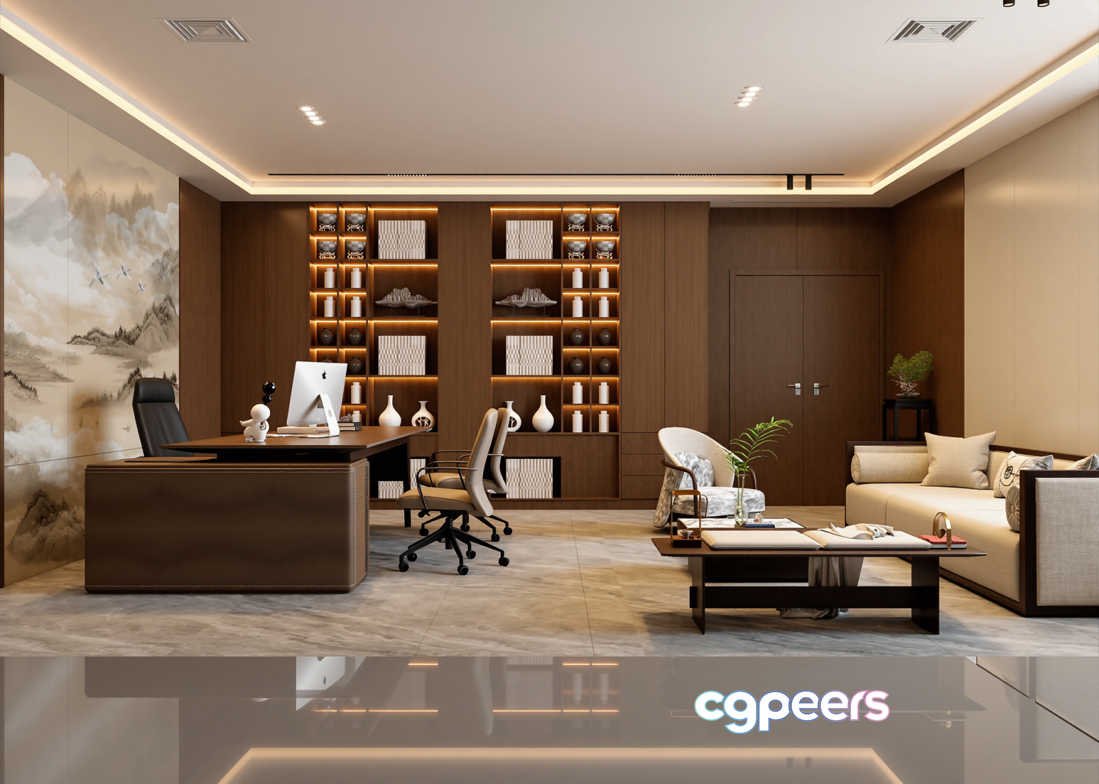 Modern Office Space 3D Model - 6938 - VRAY Render Modern Office Space 3D Model - 6938 - VRAY Render