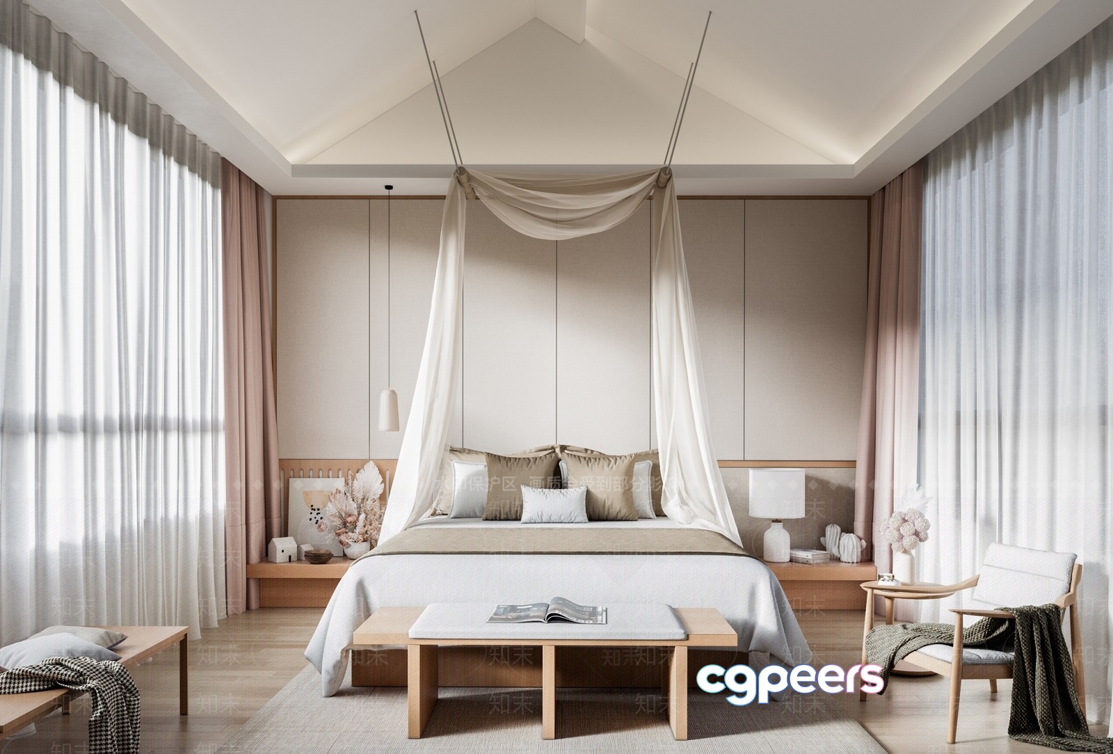 Cozy Modern Bedroom 3D Model - 5148 - VRAY Render