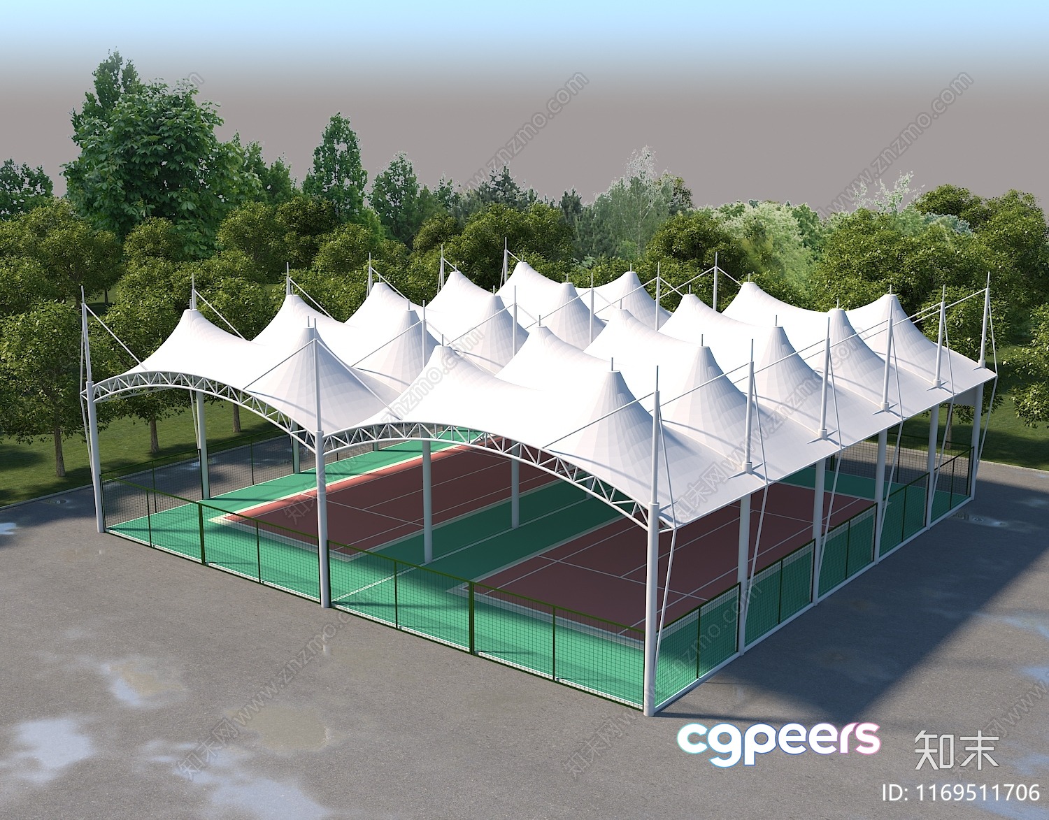 A Large Outdoor Sports Complex 3D Model - 4948 - VRAY Render