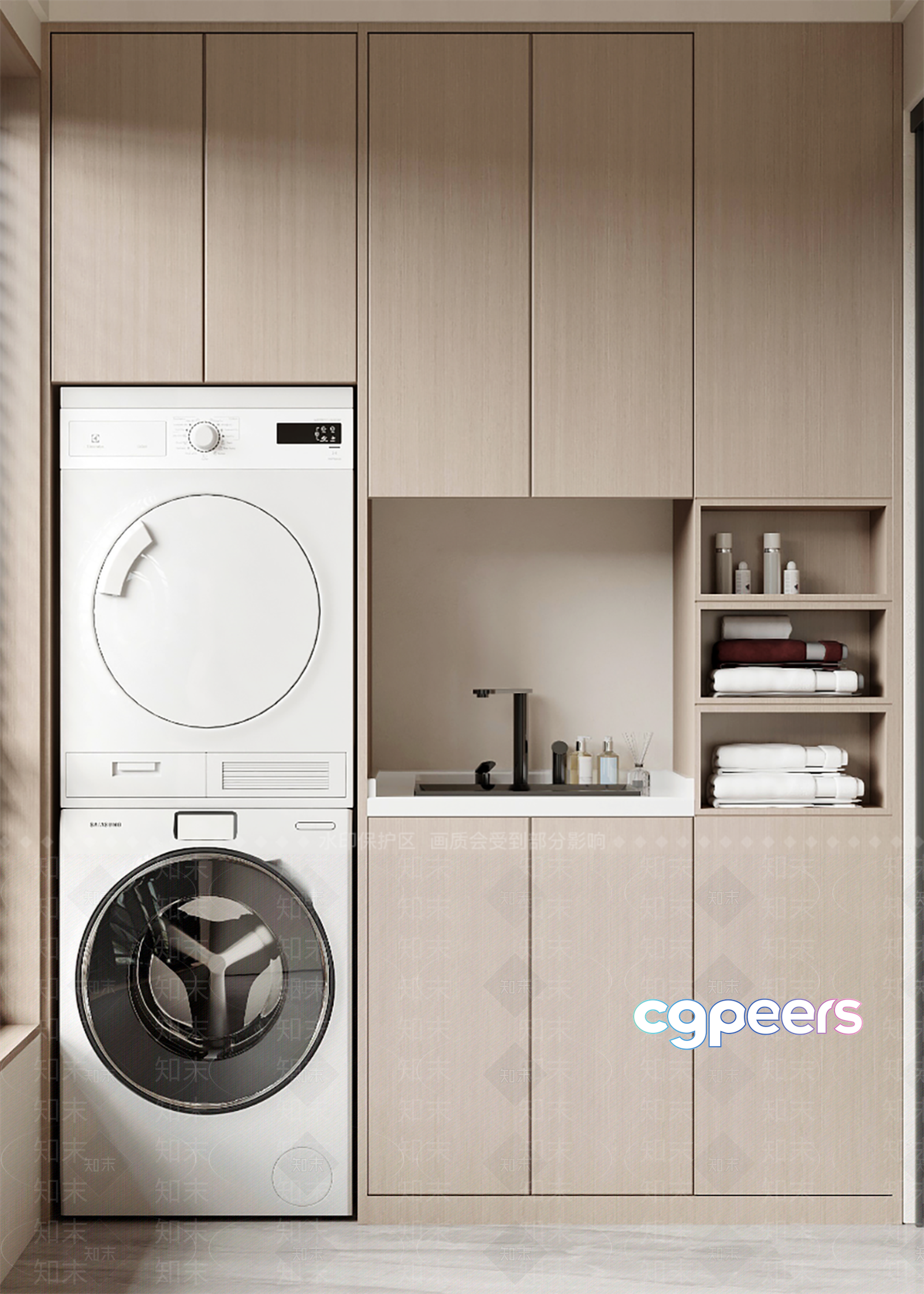 Modern Laundry Room 3D Model - 14991 - VRAY Render
