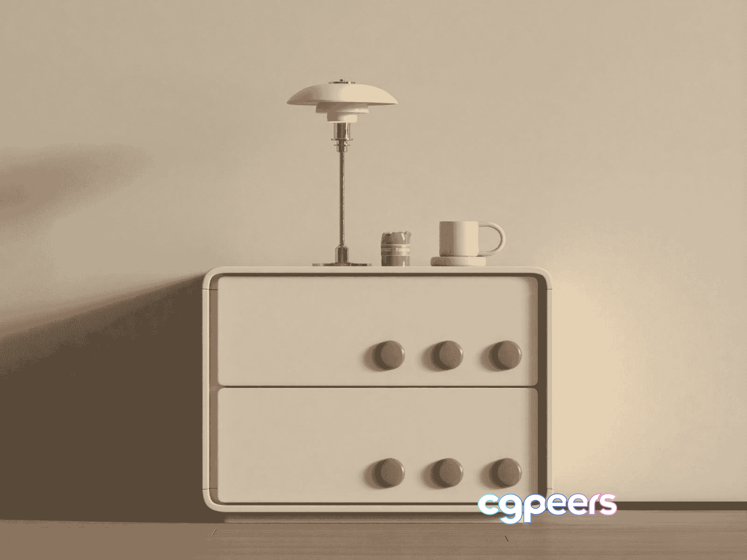 Modern Nightstand 3D Model - 10714 - VRAY Render
