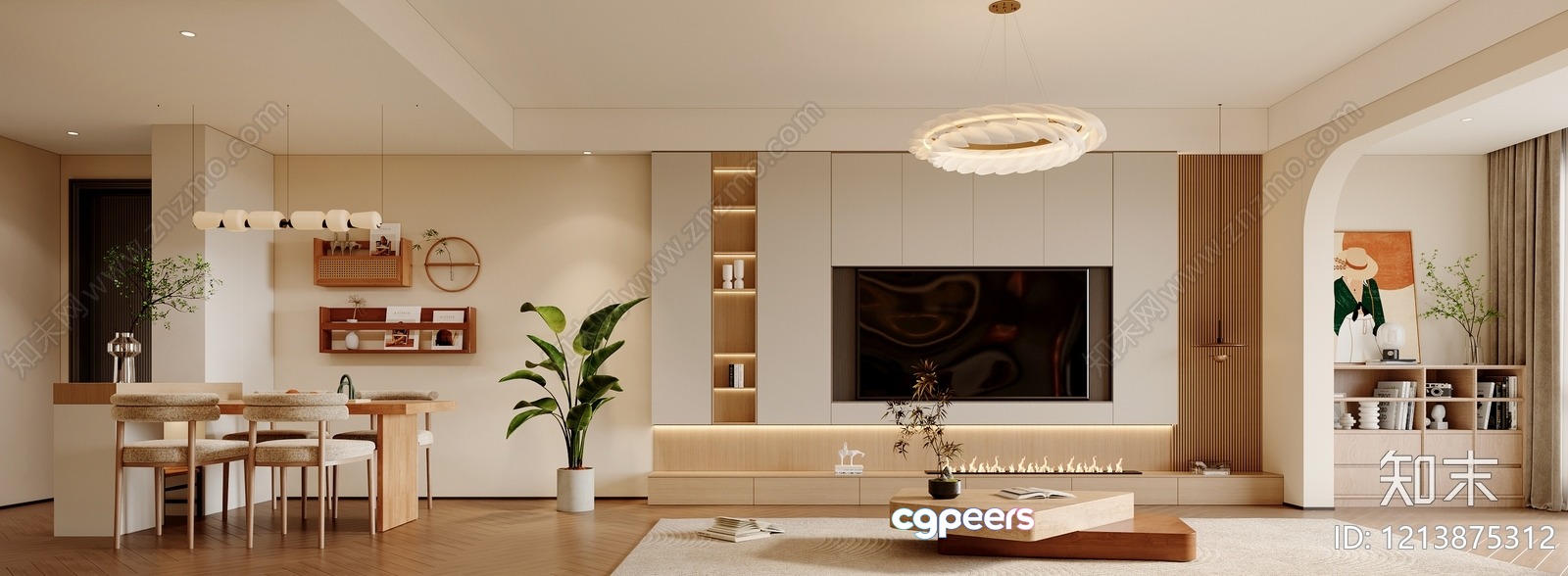 Modern Living Room 3D Model - 13908 - VRAY Render
