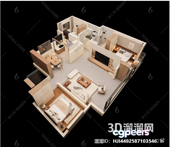 Cozy Modern Apartment 3D Model - 11000 - CORONA Render Cozy Modern Apartment 3D Model - 11000 - CORONA Render