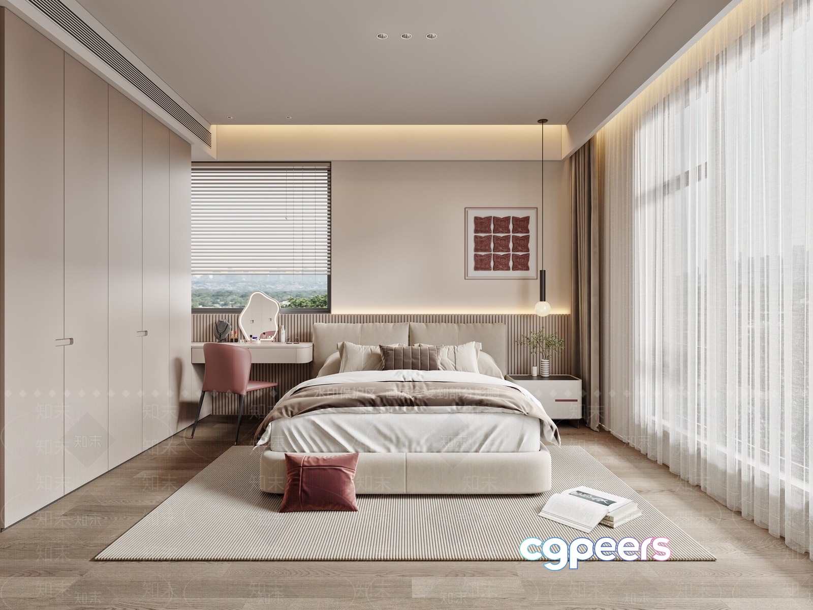 Modern Minimalist Bedroom 3D Model - 5772 - VRAY Render Modern Minimalist Bedroom 3D Model - 5772 - VRAY Render