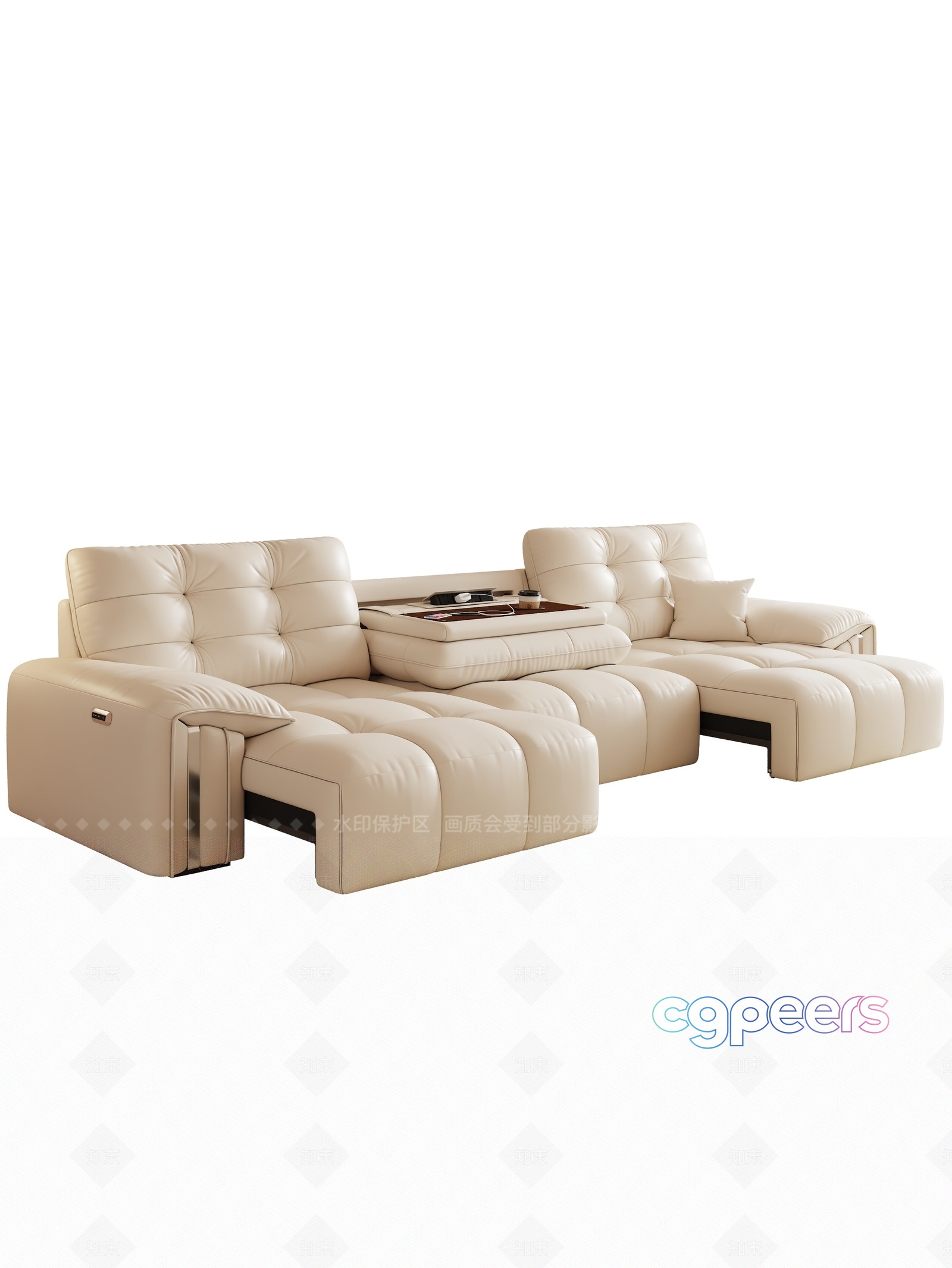 Modern Cream L-Shaped Sofa 3D Model - 10934 - VRAY Render Modern Cream L-Shaped Sofa 3D Model - 10934 - VRAY Render