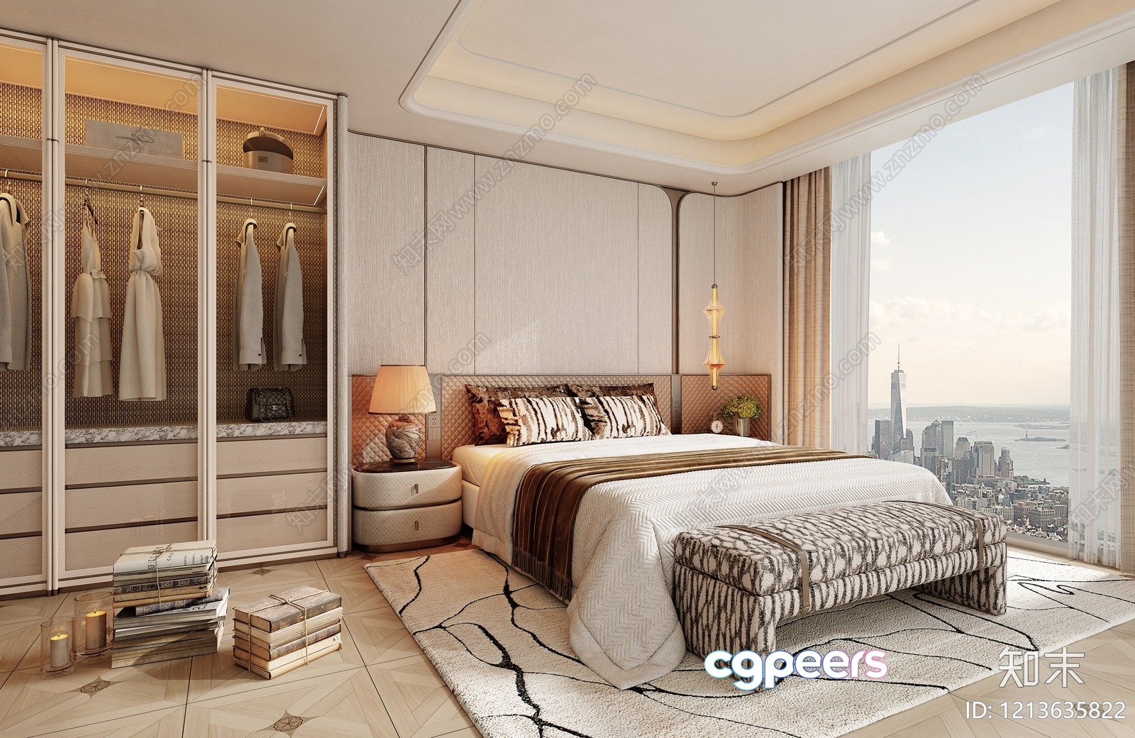 Modern Bedroom Decor 3D Model - 5682 - VRAY Render