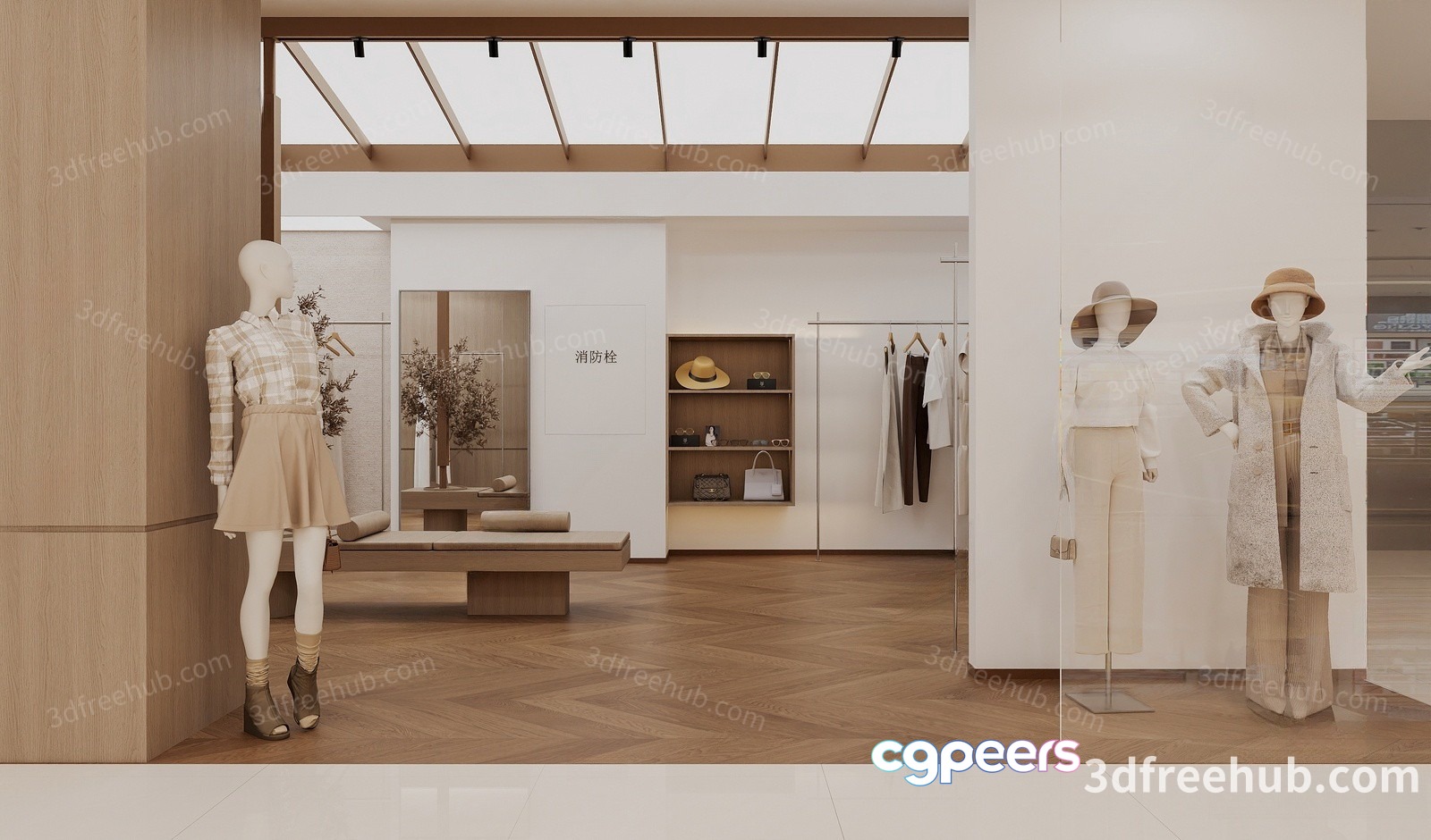 A Clothing Store With A Minimalist Aesthetic 3D Model - 20154 - VRAY Render