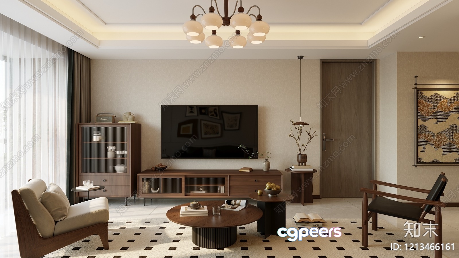 Modern Living Room 3D Model - 17856 - VRAY Render