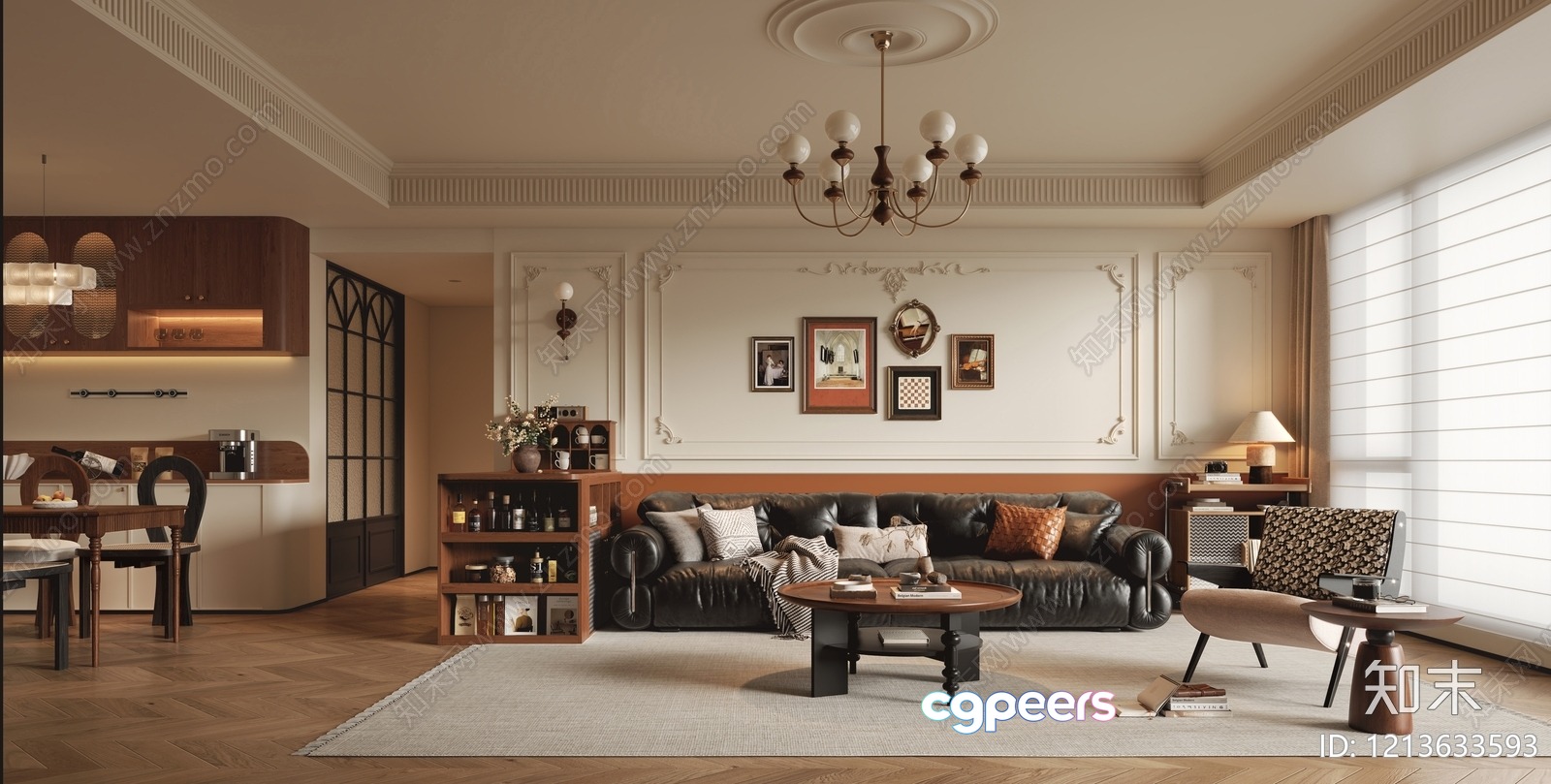 Modern Living Room 3D Model - 5855 - VRAY Render