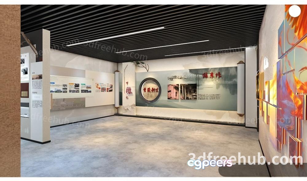 Modern Art Gallery 3D Model - 21870 - VRAY Render