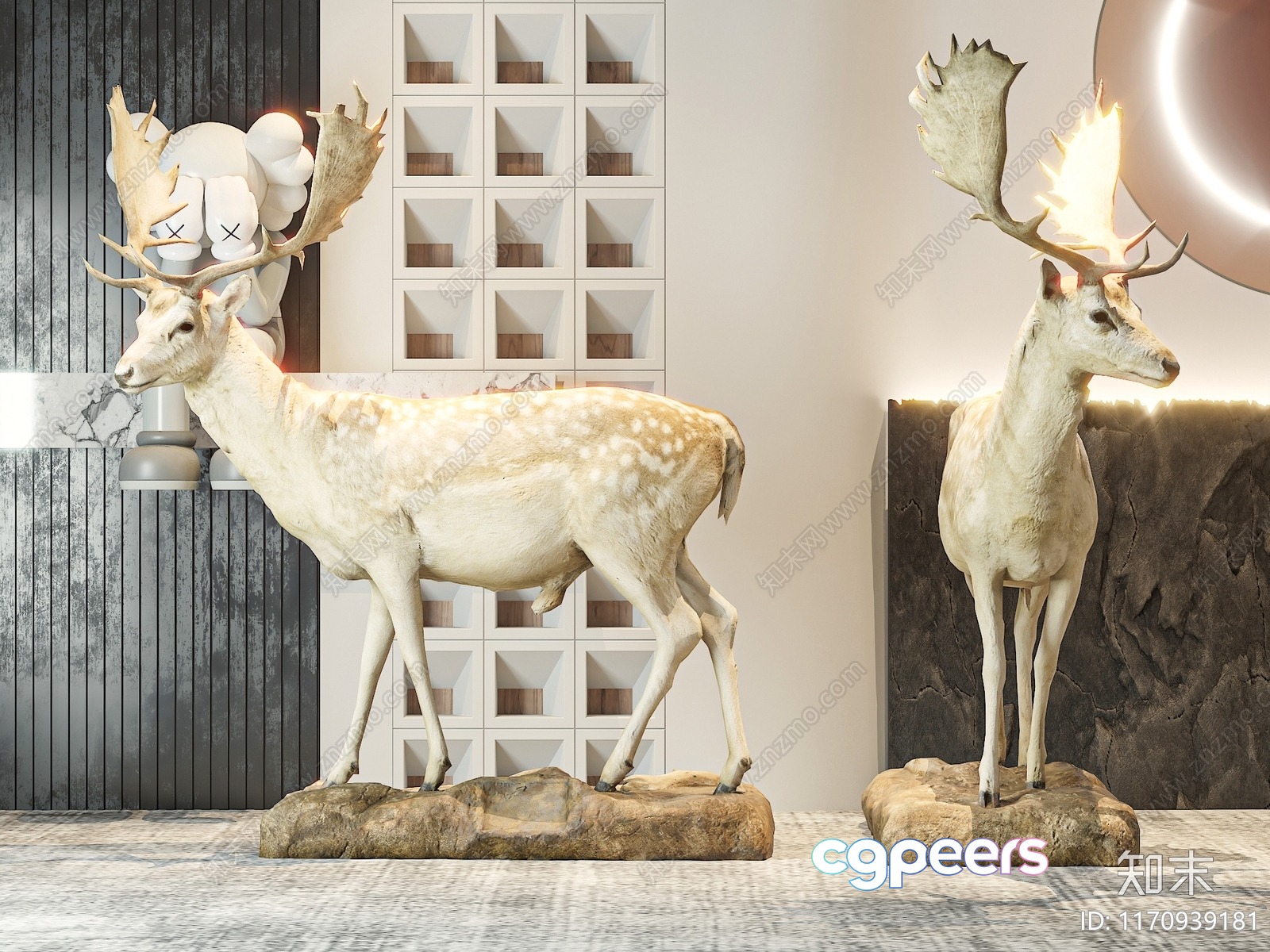 Modern Art Sculptures 3D Model - 22505 - VRAY Render