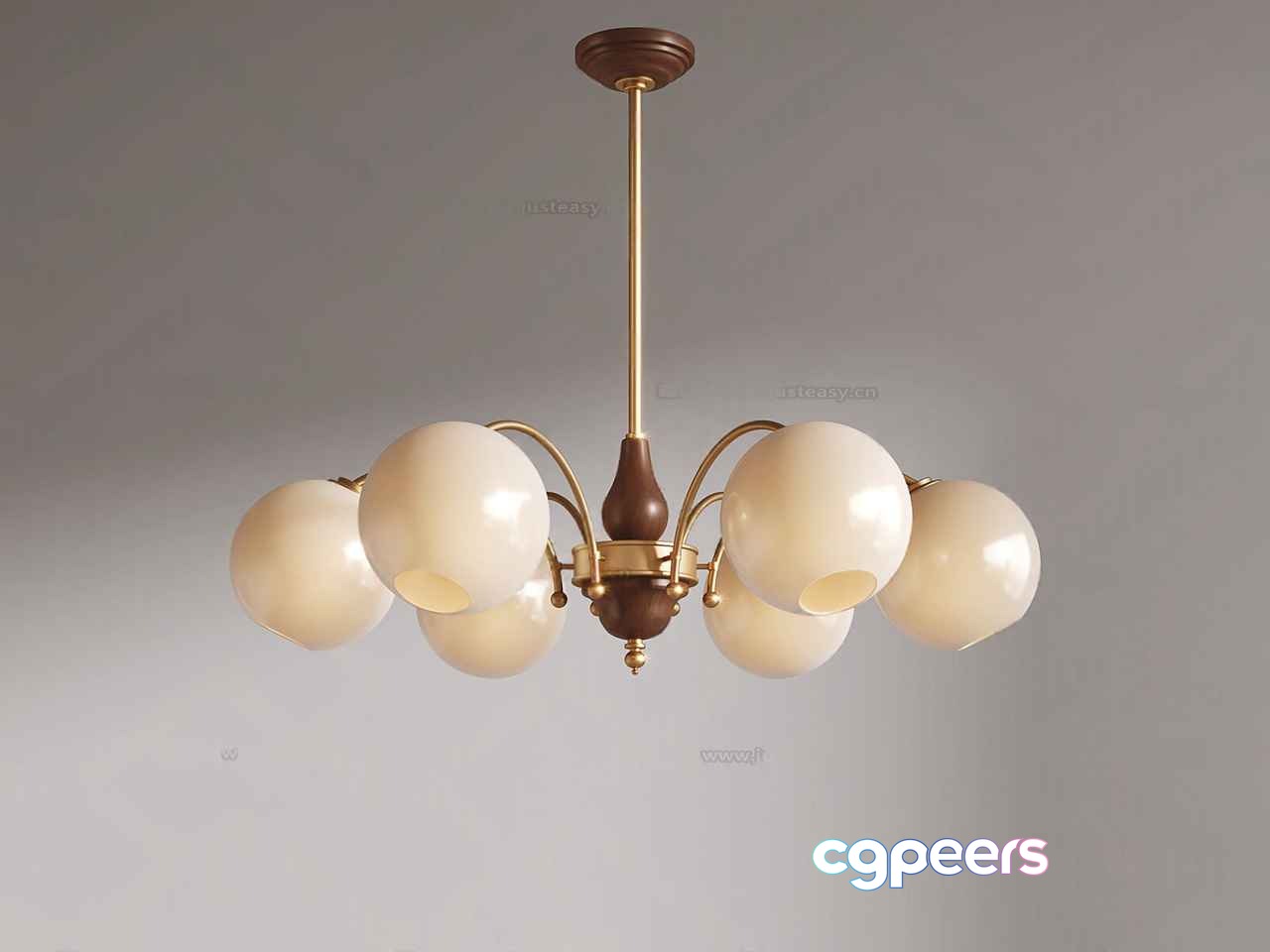 Gold Light Fixture 3D Model - 8059 - VRAY Render