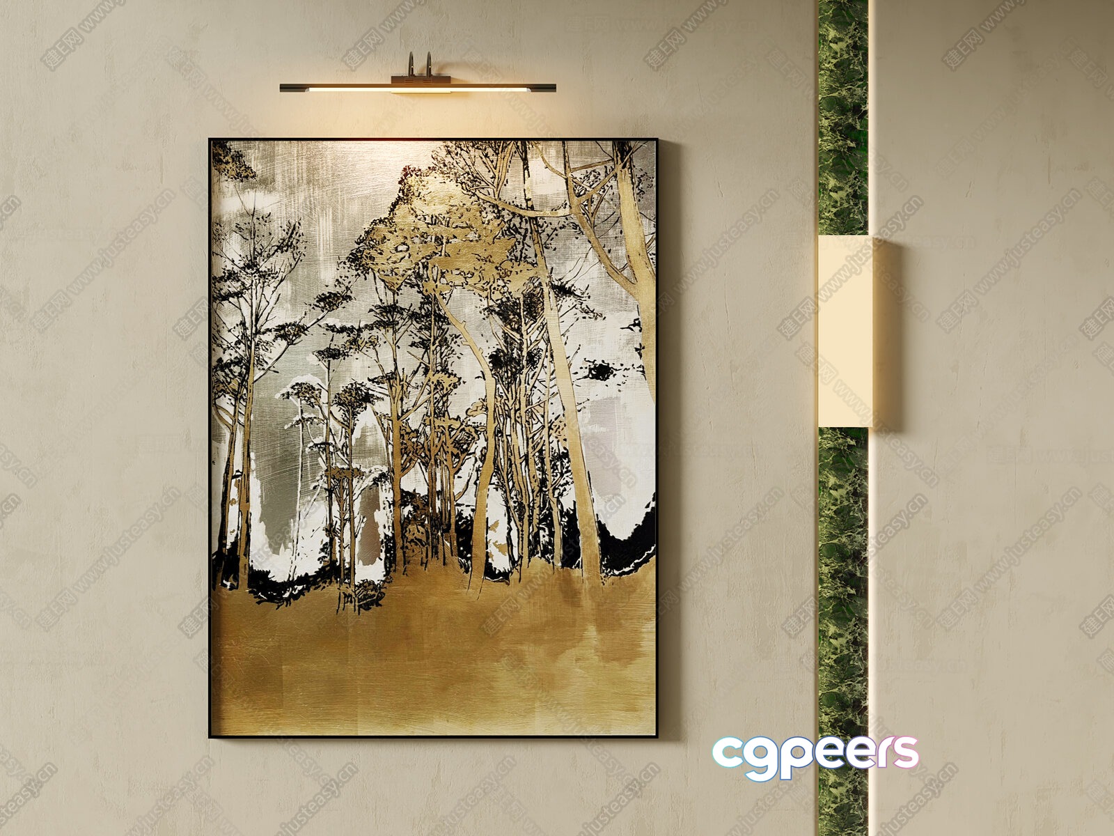 Gold Light Fixture 3D Model - 6178 - VRAY Render