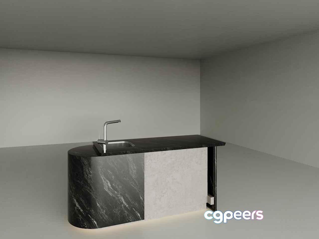 A Modern Kitchen Island 3D Model - 15848 - CORONA Render