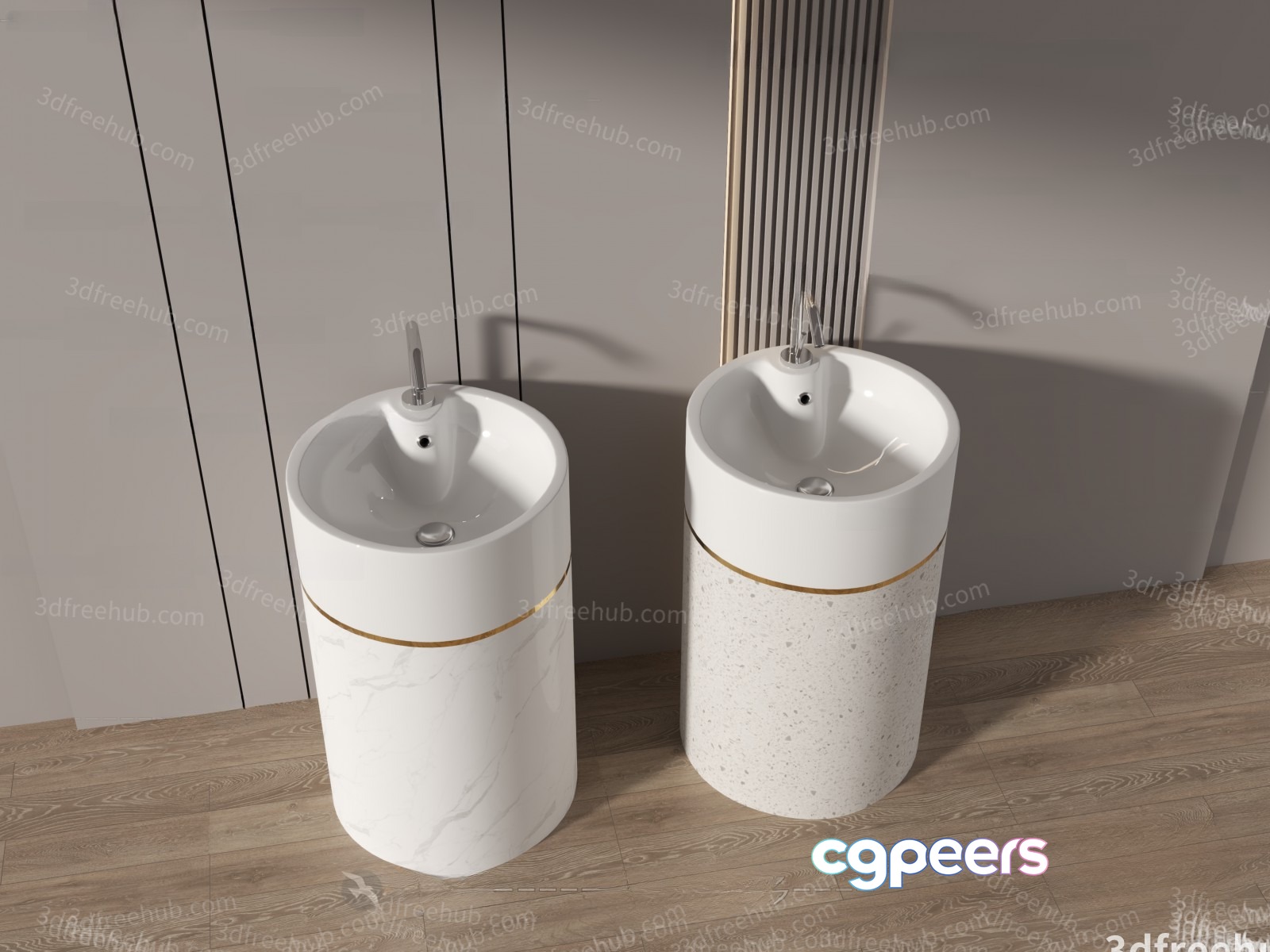 Modern Bathroom Fixtures 3D Model - 7356 - VRAY Render