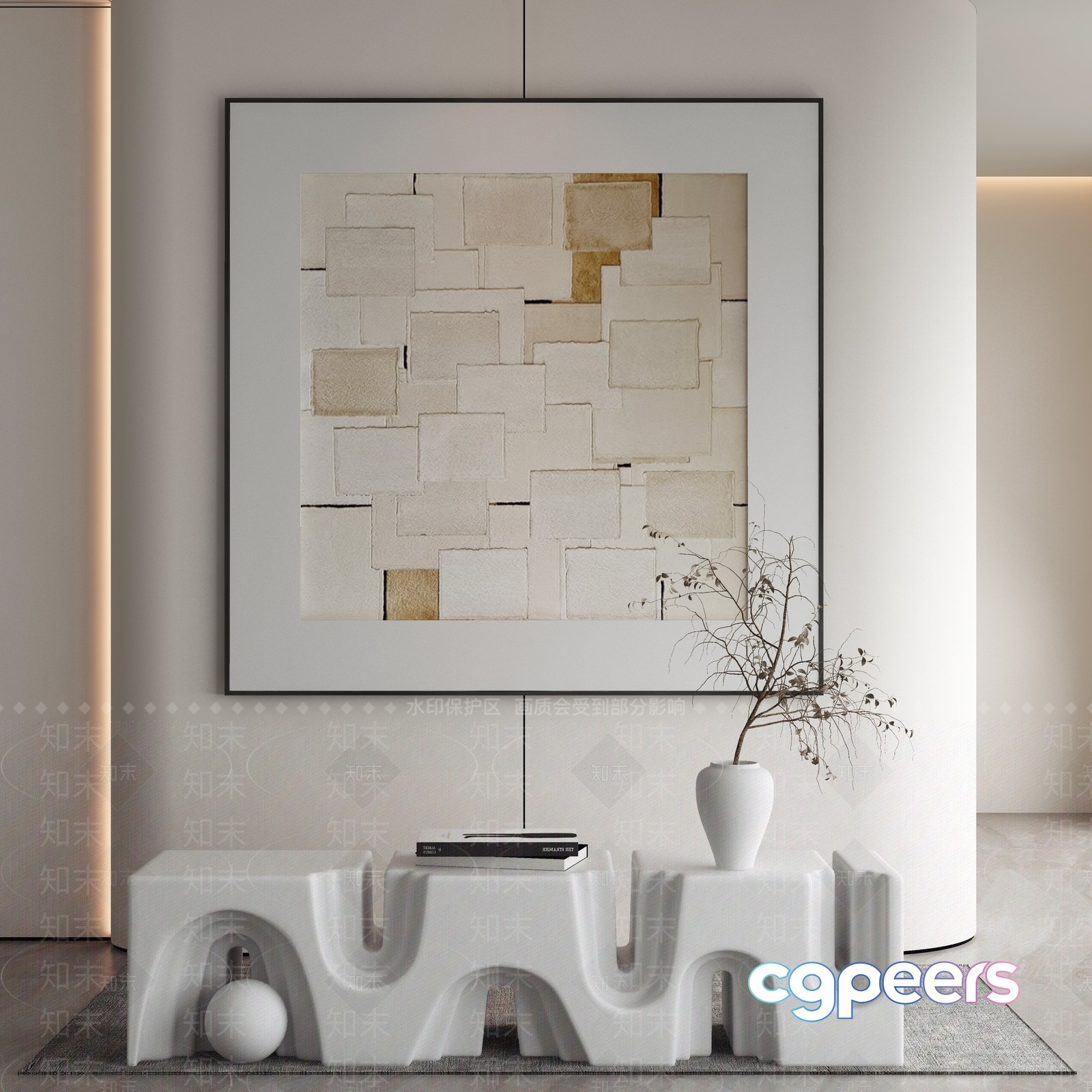 Modern Living Room 3D Model - 111 - VRAY Render Modern Living Room 3D Model - 111 - VRAY Render