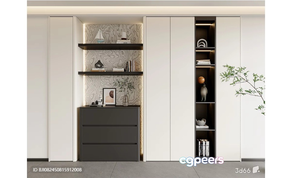 Modern Minimalist Shelving 3D Model - 8589 - VRAY Render Modern Minimalist Shelving 3D Model - 8589 - VRAY Render