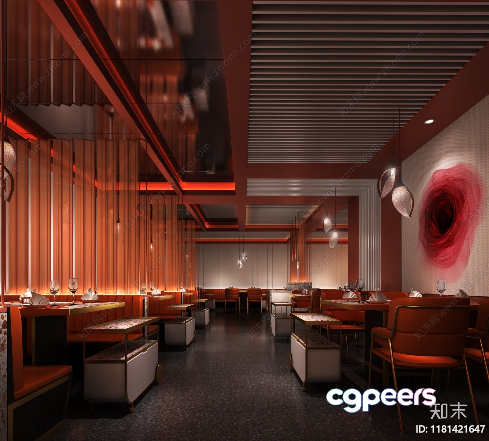 Modern Restaurant Interior 3D Model - 14306 - VRAY Render Modern Restaurant Interior 3D Model - 14306 - VRAY Render
