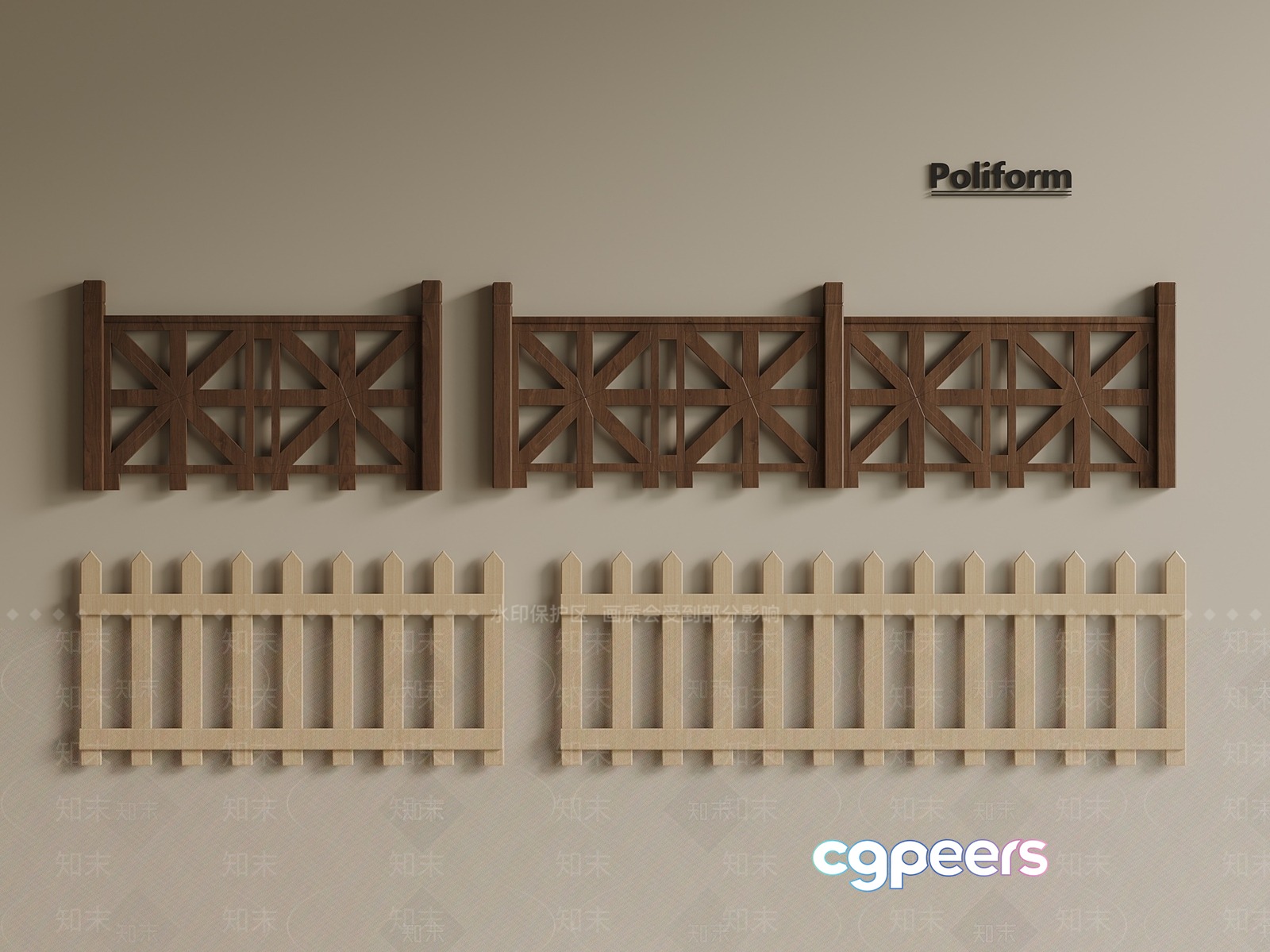Wooden Fence Designs 3D Model - 12769 - VRAY Render