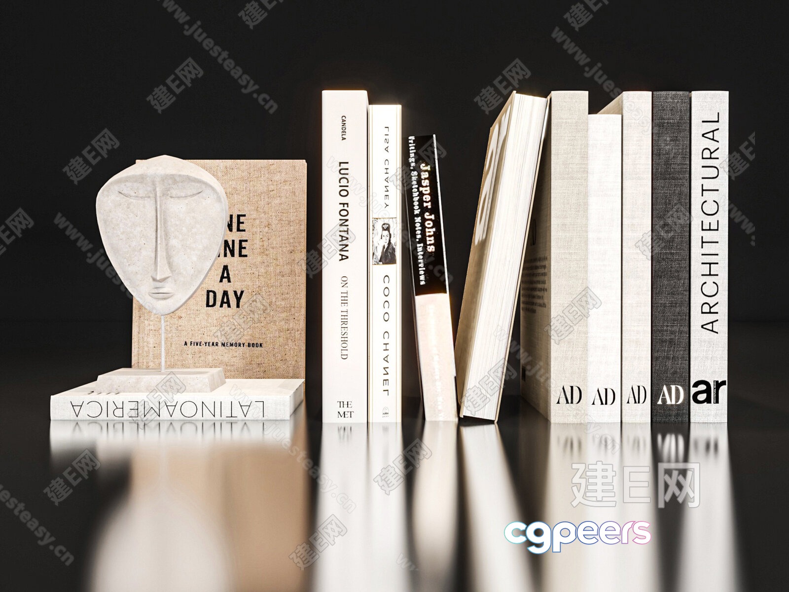 Modern Bookshelf 3D Model - 7787 - VRAY Render Modern Bookshelf 3D Model - 7787 - VRAY Render