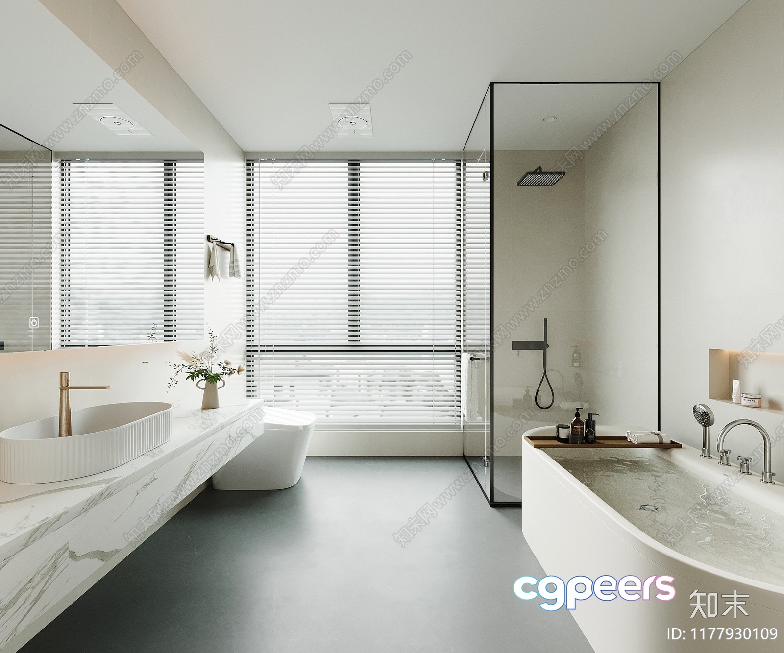 Modern Sleek Bathroom 3D Model - 15747 - VRAY Render