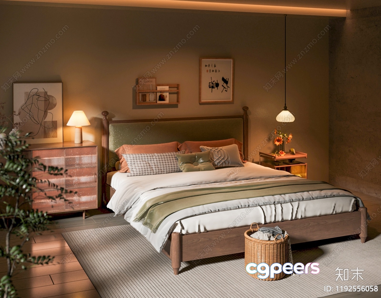 Cozy Bedroom 3D Model - 1116 - CORONA Render